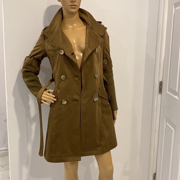 MAXMARA belted Trench coat knit sleeves Size M - Picture 3 of 12